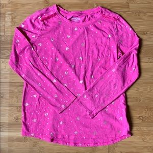 Pink and Gold Heart Long Sleeve Top
